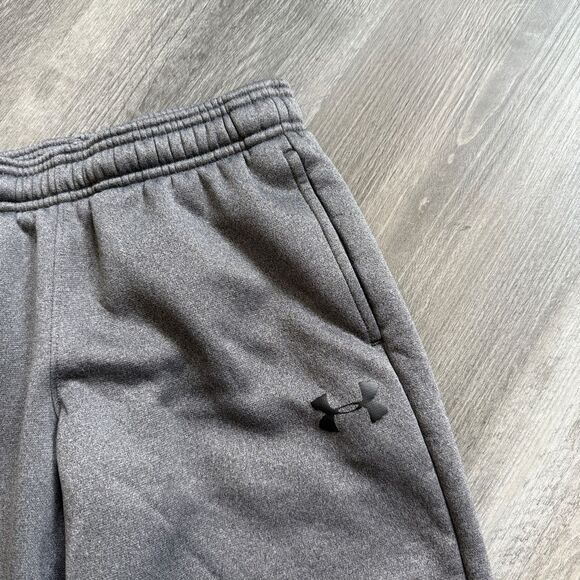 Under Armour STORM Sweatpants Gray Medium Boys Fleece Lined Athleisure - Picture 2 of 9